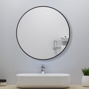 ACEZANBLE Round Wall Hanging Mirror 50cm with Black Frame for Bathroom, Home decoration, Makeup, Shaving ACEZANBLE Round Wall Hanging Mirror 50cm with Black Frame for Bathroom, Home decoration, Makeup, Shaving