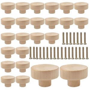 TLILY Round Wooden Drawer Knobs Cabinet Furniture Pulls, Suitable for Wardrobe Dresser (24 Pieces) TLILY Round Wooden Drawer Knobs Cabinet Furniture Pulls, Suitable for Wardrobe Dresser (24 Pieces)