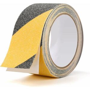 TRIMEC Ruban Antidérapant Adhésif Bande Antiderapante pour l'intérieur et l'extérieur, Idéal pour Escaliers et Les Marches, Noir/Jaune, 5cm x 10m TRIMEC Ruban Antidérapant Adhésif Bande Antiderapante pour l'intérieur et l'extérieur, Idéal pour Escaliers et Les Marches, Noir/Jaune, 5cm x 10m