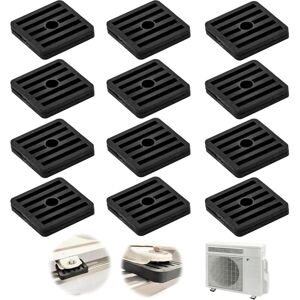 COOCHEER Rubber vibration dampers for air conditioners (12-pack), anti-vibration feet, condenser mount for outdoor split air conditioners, black COOCHEER Rubber vibration dampers for air conditioners (12-pack), anti-vibration feet, condenser mount for outdoor split air conditioners, black