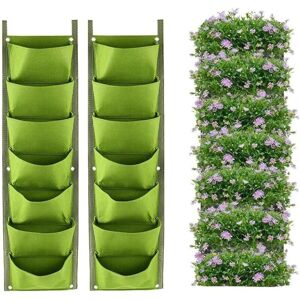 Serbia - Sacs de jardinière Suspendus, Paquet de 2 Jardinière Murale Verticale Suspendue à 7 Poches Plantation de Sacs de Culture Jardinage intérieur Serbia - Sacs de jardinière Suspendus, Paquet de 2 Jardinière Murale Verticale Suspendue à 7 Poches Plantation de Sacs de Culture Jardinage intérieur