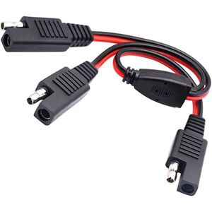 WOIYIC SAE Y Splitter Extension Cable SAE 1 to 2, 14AWG Power Extension Cable Adapter SAE Plug Extension Cable Splitter Connector for Solar Panel, 30CM WOIYIC SAE Y Splitter Extension Cable SAE 1 to 2, 14AWG Power Extension Cable Adapter SAE Plug Extension Cable Splitter Connector for Solar Panel, 30CM