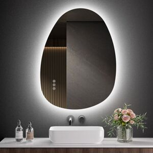 S'afielina - Asymmetrical Bathroom Mirror with Dimmable led 3 Lighting Modes Lights 60x45cm Latest Fashion Illuminated Vanity Mirror S'afielina - Asymmetrical Bathroom Mirror with Dimmable led 3 Lighting Modes Lights 60x45cm Latest Fashion Illuminated Vanity Mirror