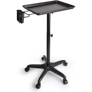 CNCEST Salon Tray Beauty Rolling Cart with 2 Cups and 1 Metal Loop Metal Trolley Hairdressing Tool Movable Car Adjustable Height Trolley Tool Holder for CNCEST Salon Tray Beauty Rolling Cart with 2 Cups and 1 Metal Loop Metal Trolley Hairdressing Tool Movable Car Adjustable Height Trolley Tool Holder for