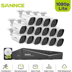 Sannce - 16CH cctv Security System Outdoor Waterproof Night Vision Email Alert Video Surveillance Kit - 2TB hdd Sannce - 16CH cctv Security System Outdoor Waterproof Night Vision Email Alert Video Surveillance Kit - 2TB hdd