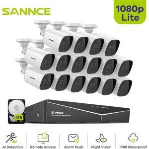 Sannce - 16CH cctv Security System Outdoor Waterproof Night Vision Email Alert Video Surveillance Kit - 4TB hdd Sannce - 16CH cctv Security System Outdoor Waterproof Night Vision Email Alert Video Surveillance Kit - 4TB hdd