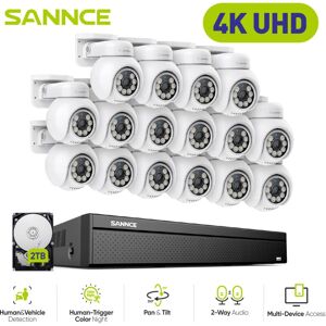 Sannce - 16CH PoE nvr poe Surveillance Kit 8 Channel with 16 cctv Cameras Indoor Outdoor Security Camera System,2TB hdd Sannce - 16CH PoE nvr poe Surveillance Kit 8 Channel with 16 cctv Cameras Indoor Outdoor Security Camera System,2TB hdd