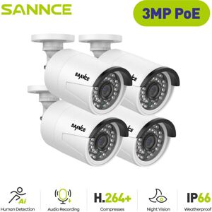 SANNCE 3MP POE Home Camera with Outdoor Night Vision 24/7 Recording IP66 SANNCE 3MP POE Home Camera with Outdoor Night Vision 24/7 Recording IP66