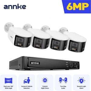 ANNKE SANNCE 8 Channel PoE Security Dual Lens Cameras with Smart Night Vision Two-Way Audio Human Detection IP67 ANNKE SANNCE 8 Channel PoE Security Dual Lens Cameras with Smart Night Vision Two-Way Audio Human Detection IP67
