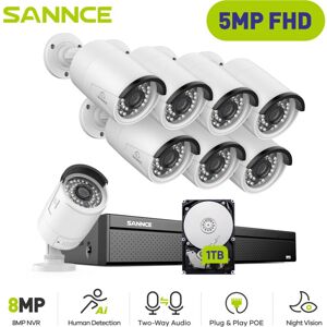 PoE Wired cctv Camera System,16CH nvr with 3MP×8 PoE Security Camera 24/7 Recording Night Vision Surveillance Camera,1TB hdd - Sannce PoE Wired cctv Camera System,16CH nvr with 3MP×8 PoE Security Camera 24/7 Recording Night Vision Surveillance Camera,1TB hdd - Sannce