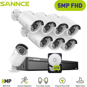 PoE Wired cctv Camera System,16CH nvr with 3MP×8 PoE Security Camera 24/7 Recording Night Vision Surveillance Camera,4TB hdd - Sannce PoE Wired cctv Camera System,16CH nvr with 3MP×8 PoE Security Camera 24/7 Recording Night Vision Surveillance Camera,4TB hdd - Sannce