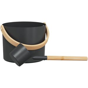 Sauna Accessory Set 2 pcs Black Aluminium and Solid Pine Wood vidaXL Sauna Accessory Set 2 pcs Black Aluminium and Solid Pine Wood vidaXL