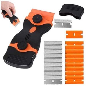 WDDNAOT Scraper, Double Edge Scraper, Ceramic Hob Scraper with 10pcs Extra Metal Blades and 10pcs Plastic Blades, for Removing Labels, Glue (1PCS) WDDNAOT Scraper, Double Edge Scraper, Ceramic Hob Scraper with 10pcs Extra Metal Blades and 10pcs Plastic Blades, for Removing Labels, Glue (1PCS)