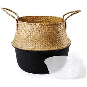 Tlily - Seagrass Plant Basket - Hand Woven Belly Basket with Handles, Extra Large Storage Laundry, Picnic, Plant Pot Cove Tlily - Seagrass Plant Basket - Hand Woven Belly Basket with Handles, Extra Large Storage Laundry, Picnic, Plant Pot Cove