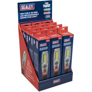 Sealey LED2001DB LED Twist Rechargeable Inspection Light 16W COB & 1W SMD LED - Display Box of 12 Sealey LED2001DB LED Twist Rechargeable Inspection Light 16W COB & 1W SMD LED - Display Box of 12