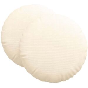 Seat Cushions 2 pcs Cream Ø 60 cm Corduroy Fabric vidaXL Seat Cushions 2 pcs Cream Ø 60 cm Corduroy Fabric vidaXL