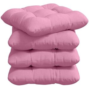 Seat Cushions 4 pcs Pink 45 x 45 x 12 cm Fabric vidaXL Seat Cushions 4 pcs Pink 45 x 45 x 12 cm Fabric vidaXL