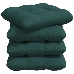 Seat Cushions 4 pcs Dark Green 40 x 40 x 12 cm Fabric vidaXL Seat Cushions 4 pcs Dark Green 40 x 40 x 12 cm Fabric vidaXL