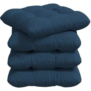Seat Cushions 4 pcs Blue 45 x 45 x 12 cm Fabric vidaXL Seat Cushions 4 pcs Blue 45 x 45 x 12 cm Fabric vidaXL