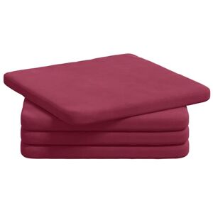 Seat Cushions 4 pcs Wine Red 40 x 40 x 3 cm Velvet vidaXL Seat Cushions 4 pcs Wine Red 40 x 40 x 3 cm Velvet vidaXL