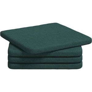 Seat Cushions 4 pcs Dark Green 40 x 40 x 3 cm Fabric vidaXL Seat Cushions 4 pcs Dark Green 40 x 40 x 3 cm Fabric vidaXL