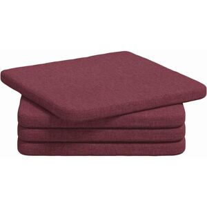 Seat Cushions 4 pcs Wine Red 40 x 40 x 3 cm Fabric vidaXL Seat Cushions 4 pcs Wine Red 40 x 40 x 3 cm Fabric vidaXL