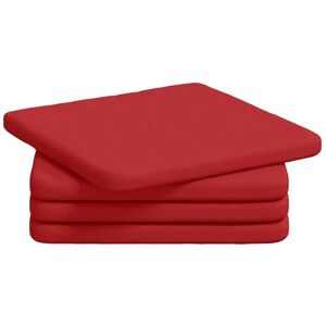 Seat Cushions 4 pcs Red 40 x 40 x 3 cm Fabric vidaXL Seat Cushions 4 pcs Red 40 x 40 x 3 cm Fabric vidaXL