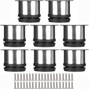 MEMKEY Selected set of 8 furniture legs, adjustable kitchen legs ø 50 mm / height 50 mm, round metal stainless steel sofa leg table feet MEMKEY Selected set of 8 furniture legs, adjustable kitchen legs ø 50 mm / height 50 mm, round metal stainless steel sofa leg table feet