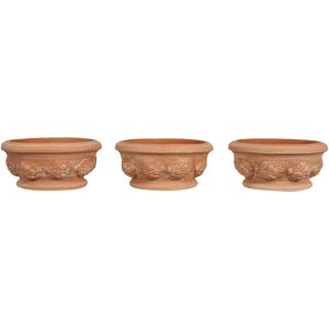 BISCOTTINI Set 3 Basket Bowl Terracotta Vase Flower Container for Garden, Terrace Balcony L30XPR30XH14 CM BISCOTTINI Set 3 Basket Bowl Terracotta Vase Flower Container for Garden, Terrace Balcony L30XPR30XH14 CM