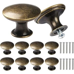 LINGHHANG Set of 10 vintage retro round metal half-circle drawer handles for cupboard doors, cupboard drawers, antique bronze LINGHHANG Set of 10 vintage retro round metal half-circle drawer handles for cupboard doors, cupboard drawers, antique bronze
