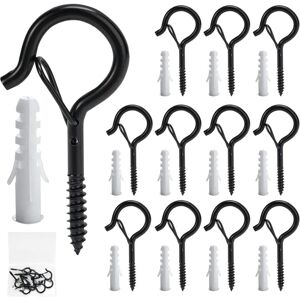 COOCHEER Set of 12 Screw Hooks, Wall Screw Hooks, Outdoor Screw Hooks, Outdoor Wreath Hooks, Gutter Hooks for Hanging Potted Plant Wreaths COOCHEER Set of 12 Screw Hooks, Wall Screw Hooks, Outdoor Screw Hooks, Outdoor Wreath Hooks, Gutter Hooks for Hanging Potted Plant Wreaths