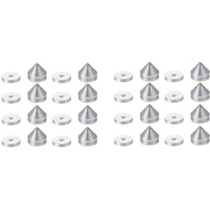 Tlily - Set of 16 Aluminum Alloy Speaker Stand Feet, Metal Spikes, Floor Cone, Silver Nail Tlily - Set of 16 Aluminum Alloy Speaker Stand Feet, Metal Spikes, Floor Cone, Silver Nail