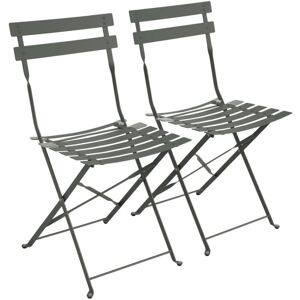SWEEEK Set of 2 folding bistro garden chairs in powder-coated steel, Emilia, 49.5 x 41 x 80.5cm SWEEEK Set of 2 folding bistro garden chairs in powder-coated steel, Emilia, 49.5 x 41 x 80.5cm