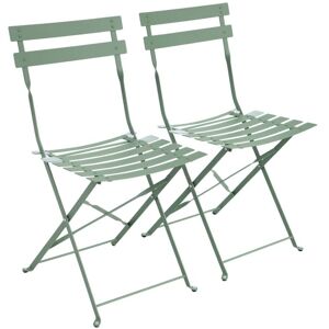 SWEEEK Set of 2 folding bistro garden chairs in powder-coated steel, emilia, 49.5 x 41 x 80.5cm SWEEEK Set of 2 folding bistro garden chairs in powder-coated steel, emilia, 49.5 x 41 x 80.5cm