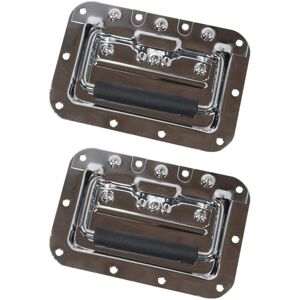 WOIYIC Set of 2 folding handles - Recessed tray - Spring - 16 x 10.7 cm - Silver WOIYIC Set of 2 folding handles - Recessed tray - Spring - 16 x 10.7 cm - Silver