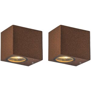 Qazqa Rusty Wall Light Set - Modern Industrial Design - IP44 Qazqa Rusty Wall Light Set - Modern Industrial Design - IP44