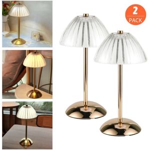 COOCHEER Set of 2 Modern Cordless Rechargeable Table Lamps, Dimmable Touch LED Portable Table Lamps, Gold, for Indoor and Outdoor Use, 3 Color Temperatures COOCHEER Set of 2 Modern Cordless Rechargeable Table Lamps, Dimmable Touch LED Portable Table Lamps, Gold, for Indoor and Outdoor Use, 3 Color Temperatures