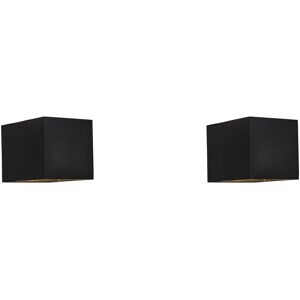 QAZQA Set of 2 Modern Wall Lights Black - Transfer QAZQA Set of 2 Modern Wall Lights Black - Transfer