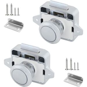 Csparkv - Set of 2 Push Buttons Camper Van 14 to 16 Lock Latch Button Push Latch with Metal Button Closing System Door Lock for Cupboard Caravan Csparkv - Set of 2 Push Buttons Camper Van 14 to 16 Lock Latch Button Push Latch with Metal Button Closing System Door Lock for Cupboard Caravan