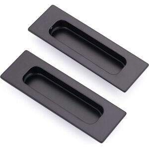 LINGHHANG Set of 2 rectangular recessed sliding door handles with concealed recess, 12 x 4 x 1.2 cm, matte black stainless steel LINGHHANG Set of 2 rectangular recessed sliding door handles with concealed recess, 12 x 4 x 1.2 cm, matte black stainless steel