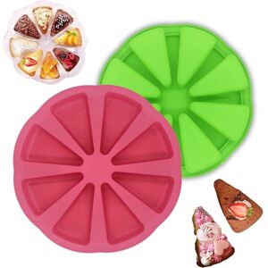 Longziming - Set of 2 Silicone Cake Mold, Silicone Bake Mold, Round Cake Mold, Silicone Pizza Mold for Corn Bread, Brownies, Muffins (Green and Rose Longziming - Set of 2 Silicone Cake Mold, Silicone Bake Mold, Round Cake Mold, Silicone Pizza Mold for Corn Bread, Brownies, Muffins (Green and Rose