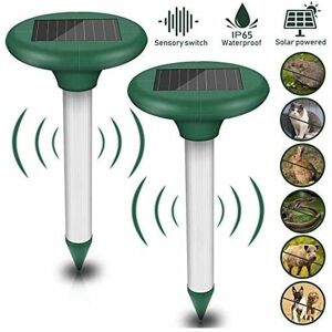 Briday - Set of 2 solar mole repellents - Ultrasonic solar repellent - IP56 protection - For the garden. Briday - Set of 2 solar mole repellents - Ultrasonic solar repellent - IP56 protection - For the garden.