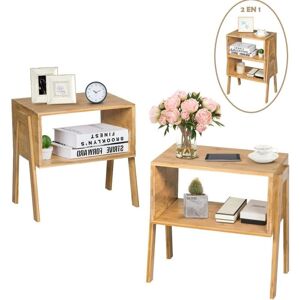 COSTWAY Lot de 2 Table de Chevet/Table d'Appoint avec fonction superposable-Bambou 100% naturel pour Salon, Chambre 43 x 29 x 42cm COSTWAY Lot de 2 Table de Chevet/Table d'Appoint avec fonction superposable-Bambou 100% naturel pour Salon, Chambre 43 x 29 x 42cm