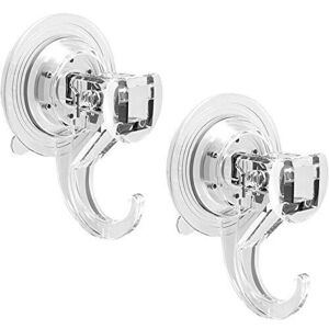 BEIJIYI Set of 2 Suction Cup Wall Hooks, 3kg Load Capacity, Clear Plastic Suction Cup Hooks for Kitchen/Bathroom/Office Utensils: Towel Holder, Crown, Robe, BEIJIYI Set of 2 Suction Cup Wall Hooks, 3kg Load Capacity, Clear Plastic Suction Cup Hooks for Kitchen/Bathroom/Office Utensils: Towel Holder, Crown, Robe,