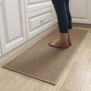 Linghhang - 44x75cm) Kitchen Mat in Front of Sink Non-Slip Rubber and Washable, in Jute, Linen, Brown Linghhang - 44x75cm) Kitchen Mat in Front of Sink Non-Slip Rubber and Washable, in Jute, Linen, Brown