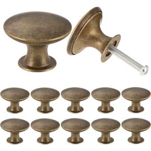 COOCHEER Set of 24 vintage chic antique brass cupboard knobs for kitchen cabinet doors, 30mm round COOCHEER Set of 24 vintage chic antique brass cupboard knobs for kitchen cabinet doors, 30mm round