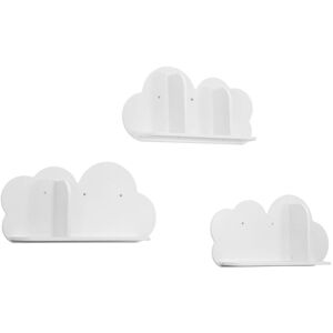 SWEEEK Set of 3 cloud wall shelves for children's bedroom, Nephos, White, 34.5x12x23.5 cm SWEEEK Set of 3 cloud wall shelves for children's bedroom, Nephos, White, 34.5x12x23.5 cm