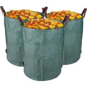 MEMKEY Set of 3 garden bags, 272 l each, foldable and reusable, sturdy, UV-resistant, bags for grass leaves, garden waste,67x76cm MEMKEY Set of 3 garden bags, 272 l each, foldable and reusable, sturdy, UV-resistant, bags for grass leaves, garden waste,67x76cm