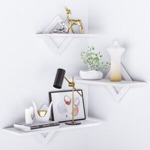 BEIJIYI Set of 3 Wall Shelves, Wooden Floating Shelves, Max Load 9kg for Living Room, Bedroom, Office, Bathroom and Kitchen (White) BEIJIYI Set of 3 Wall Shelves, Wooden Floating Shelves, Max Load 9kg for Living Room, Bedroom, Office, Bathroom and Kitchen (White)
