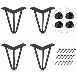 BEIJIYI Set of 4 10cm Table Legs, DIY Furniture Legs for Dining Table, Desk, Black + Leg Protectors and Screws BEIJIYI Set of 4 10cm Table Legs, DIY Furniture Legs for Dining Table, Desk, Black + Leg Protectors and Screws